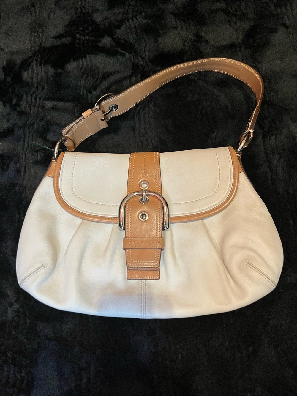 Tan and White Coach Soho